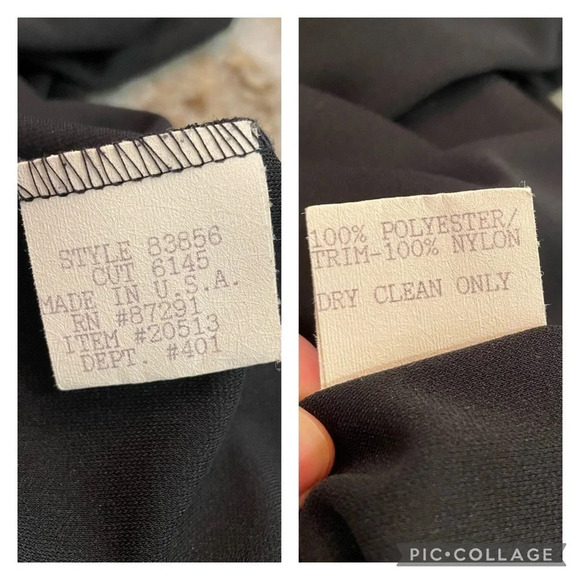 Vintage JOHNNY WAS Black Dress Large - Picture 7 of 9